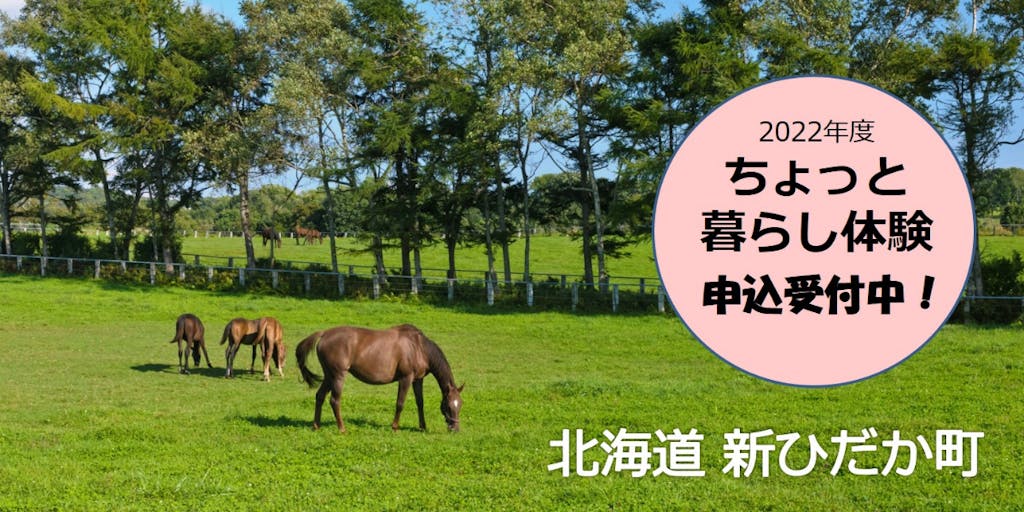北海道の馬産地・新ひだか町では、2022年度のちょっと暮らし体験者を募集しています！