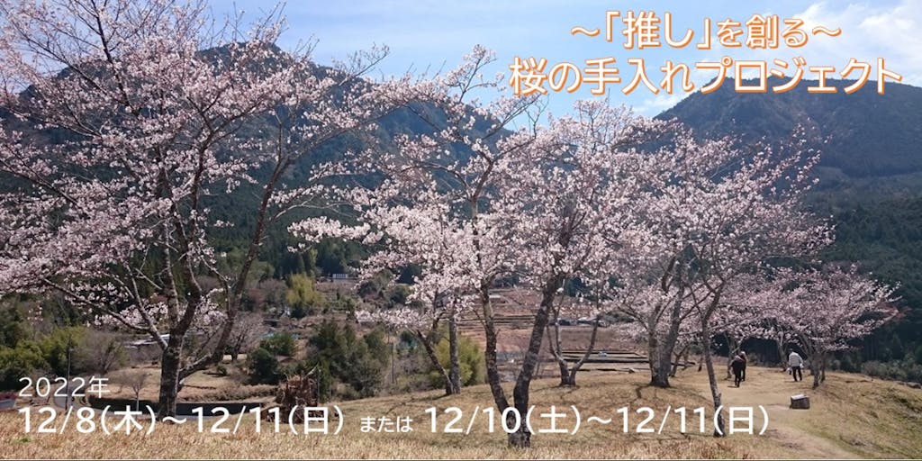 【「推し」を創る】3泊4日 or 1泊2日 桜の手入れプロジェクト＠紀伊半島南部「熊野市」