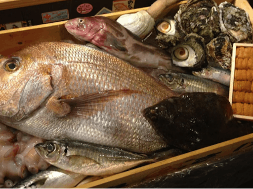 魚仁で提供される魚介類