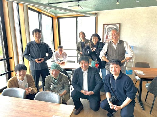 主催した「ラテアートでつながる移住者交流会」での様子。本人が一番楽しんでました