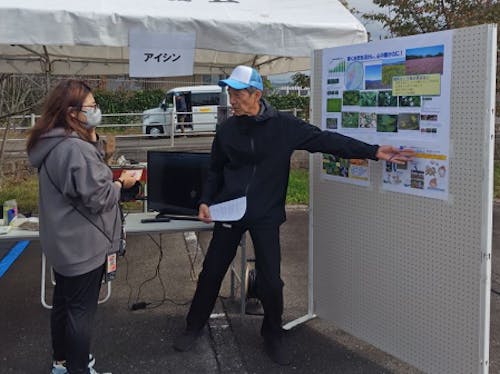第1弾企画の㈱アイシンの後藤氏のブース