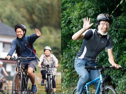ガイドの地域おこし協力隊OB秋山さん（左）・宮﨑さん（右）