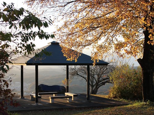 東屋から見る景色が最高♪