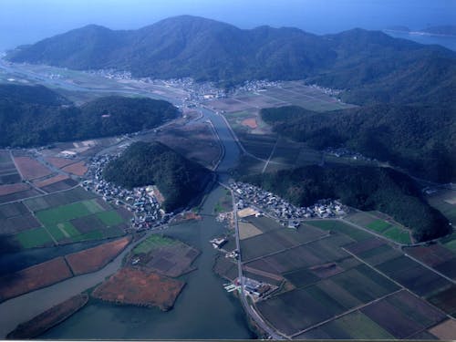 西の湖から長命寺川と琵琶湖(重要文化的景観選定地区)