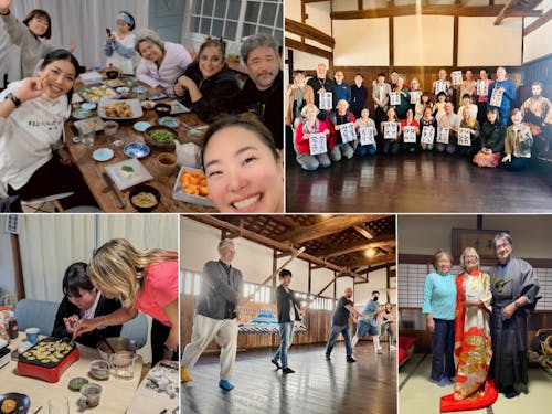 入村式では書道と剣道体験。各ご家庭では得意なことや日々の暮らしの体験を通して交流