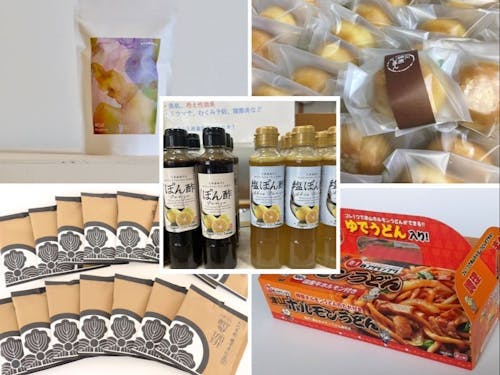  特産品が並ぶ「おかやまマルシェ」