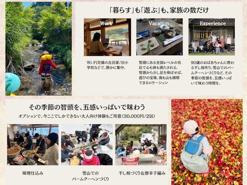 「暮らす」も「遊ぶ」も家族の分だけ／その季節の智頭を、五感いっぱいで味わう