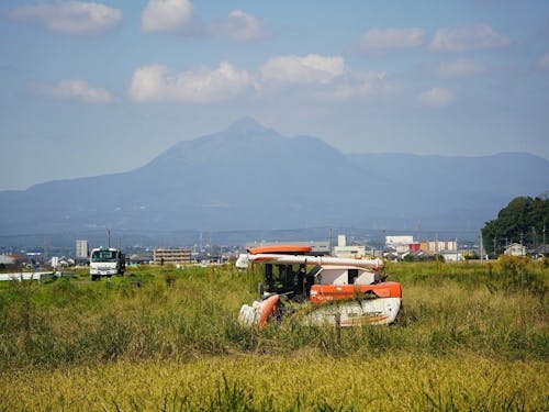 霧島連山を背景に、田園風景の維持に努めています。