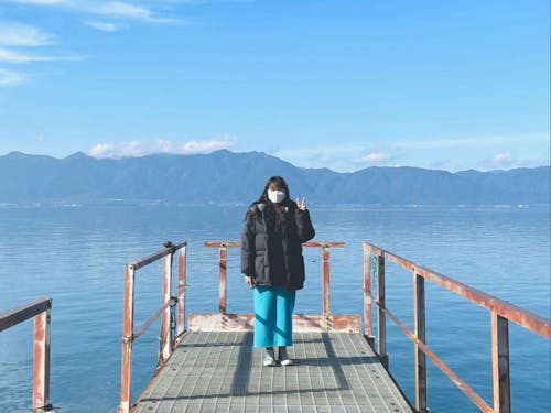 初来島記念写真。