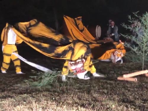 「ささばみ」という演目の様子　荒々しい虎の見せ場です