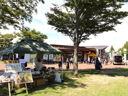 道の駅天王グリーランドのピクニック広場はイベント開催や子ども達の遊び場