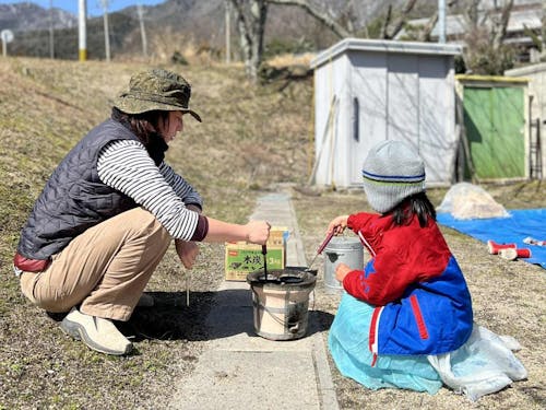 小松プレーパーク名物、べっこう飴作り