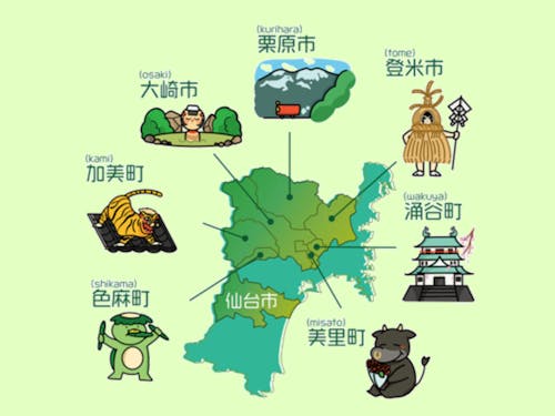 県北の7つの市町村からなるみやぎ県北セブン!