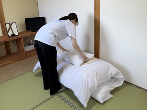 宿泊施設の作業