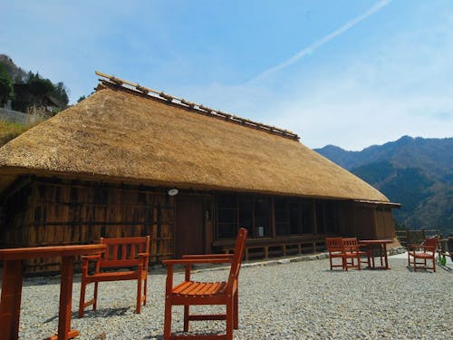 桃源郷祖谷の山里"談山"。落合集落にある宿の一つで、中にはロフトもある。