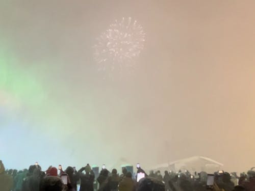スキー場での花火。