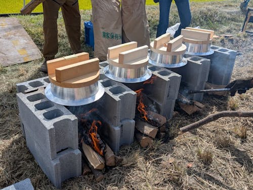 たくさんのお米をたいていきます!