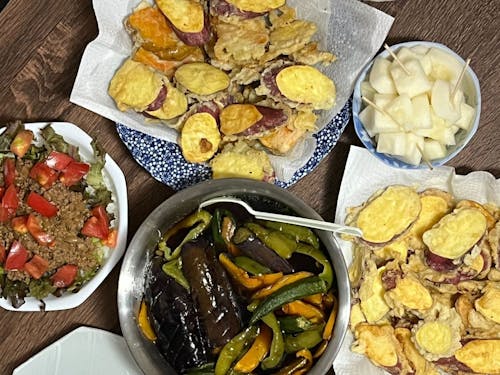 近所の人におすそ分けしてもらった野菜を使って料理!