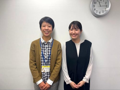 ※写真左：近藤さん（先輩協力隊） 写真右：安岡さん（中山間地域対策課職員）