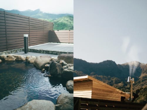 大自然の中の露天風呂と薪サウナ♨️