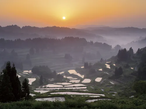 新潟県十日町市は「星峠の棚田」などの美しい田園風景が広がっています