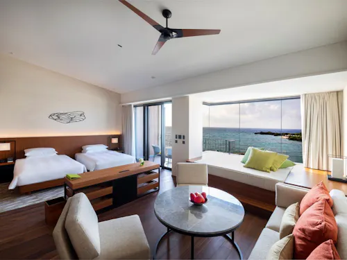 全室オーシャンビューのリラックスできる客室です。