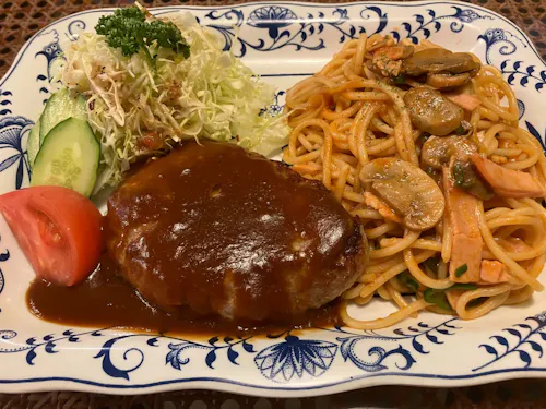 一番人気のハンバーグ・スパゲッティプレート