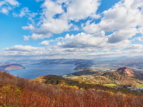 秋の洞爺湖と昭和新山
