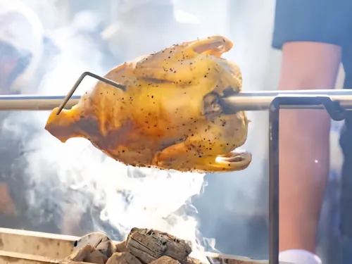 シャモの丸焼き