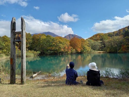 秋は山の紅葉が見事です!おにぎり持ってピクニックも。