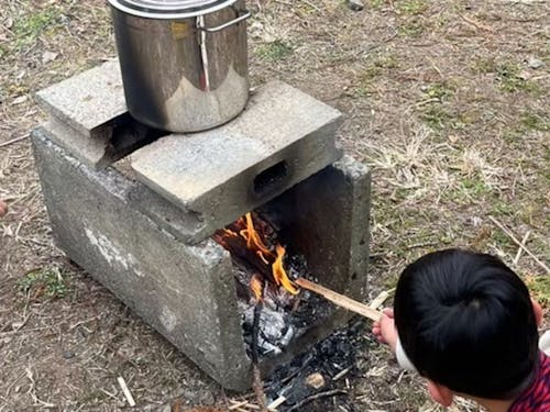 自分で火おこしチャレンジ