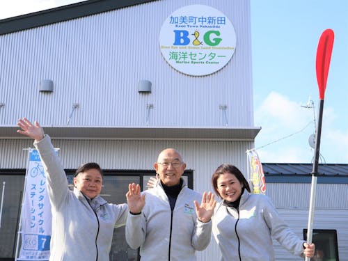 安全安心なカヌー指導を行っている加美町中新田B＆G海洋センターのスタッフの皆さん