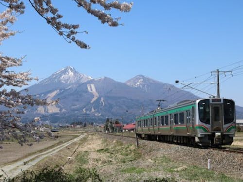 磐梯山と磐越西線