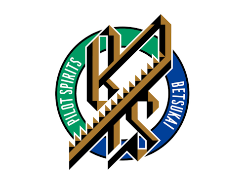 森の緑と土の茶色、海の青を使い、Pの字をノコギリの刃としたBPSのエンブレム