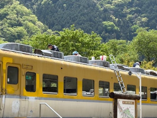 安野花の駅公園内の「キハ58」