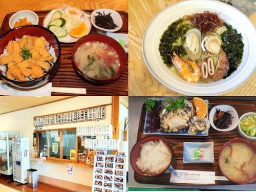 地元の方に愛される多彩な食堂メニュー。時には季節の海産物も!