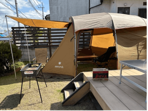 お庭でバーベキュー