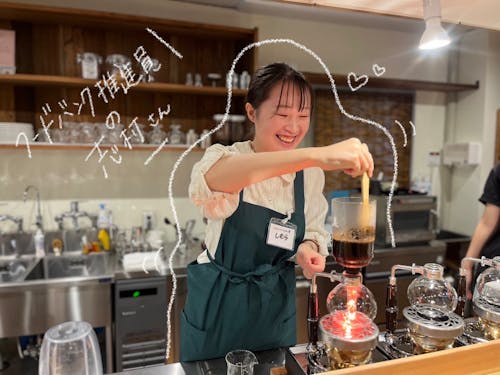 喫茶すずらんでコーヒー淹れ