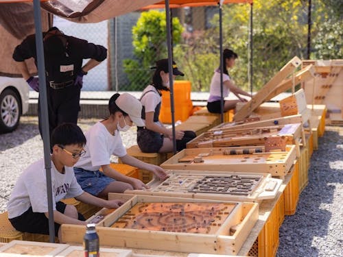 中村さんの手作りのおもちゃたち。設計から制作まで全てご自身でされています。