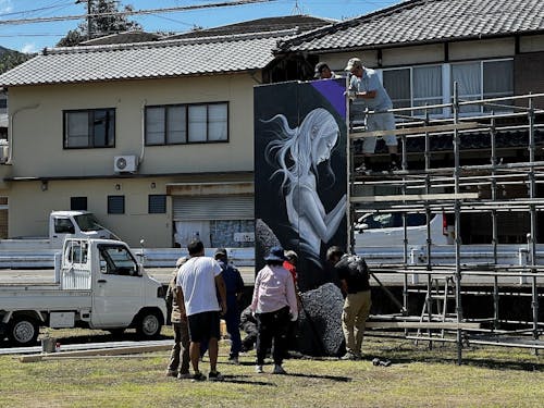 くどやま芸術祭の準備風景📸