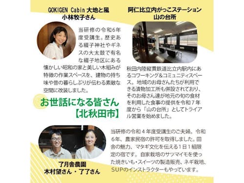 北秋田市でお世話になる皆さん(1日目と3日目)