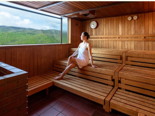 無料で利用できる絶景のロウリュ式サウナ