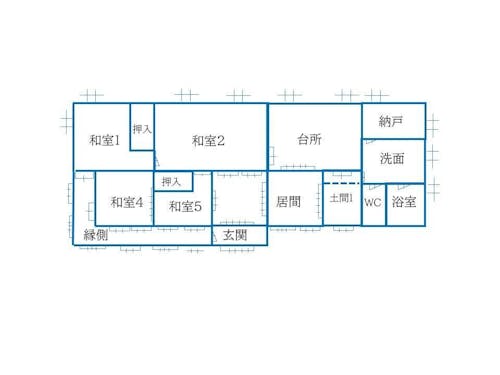 旧農家の空き家　間取りが大きい