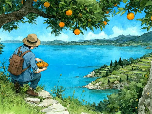 海を望むみかん畑で農業体験 ※イメージです。