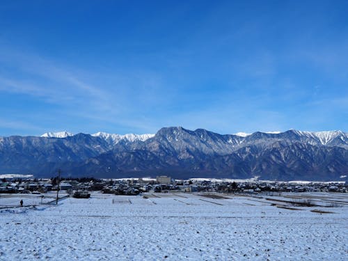 雪が降ったときの池田町(1月)
