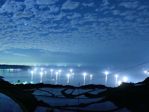 ③「東後畑棚田」幻想的な光景を見ることができます。