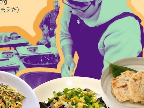 「こんちん」はごぼうを使ったおやき風の料理。この写真の右端がそうです