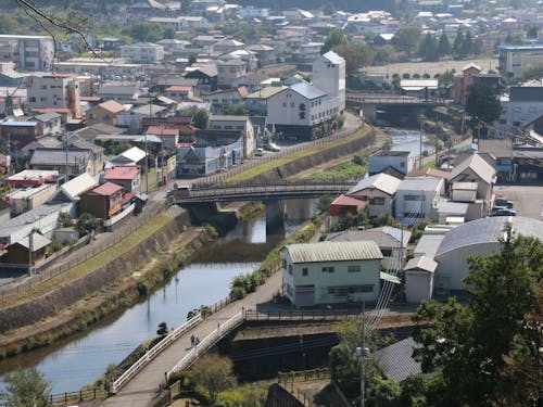 川が流れる町の風景