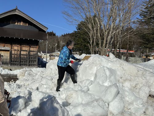 実際に雪かきをしてみましょう♪