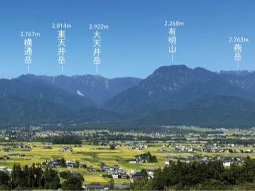 池田町の景色のシンボル「有明山」は、池田町から見るとちょうど台形型